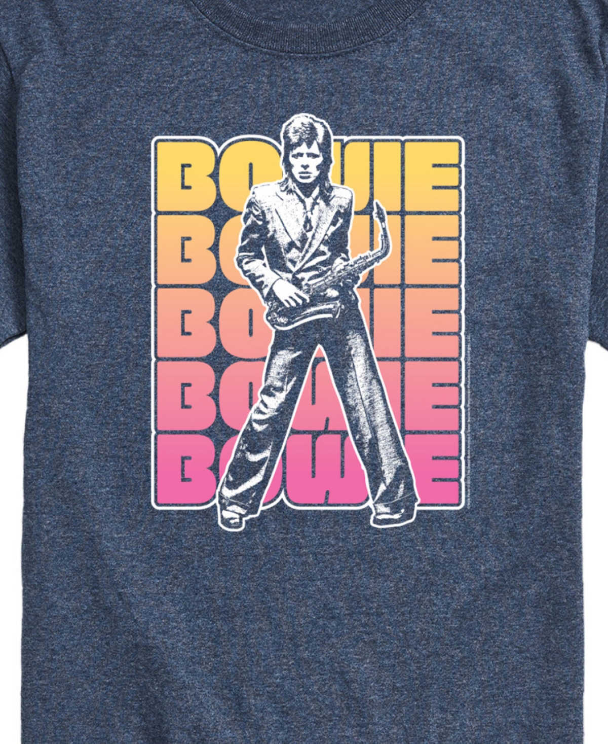 Airwaves Men's David Bowie Repeated Short Sleeve T-shirt In Blue