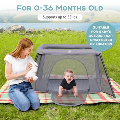 Foldable Baby Playpen with Safety Sides, 2-in-1 Design for Secure Playtime