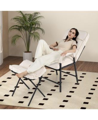 Modern Accent Chair with Ottoman and Adjustable Backrest for Comfortable and Stylish Seating