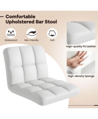 Modern Swivel Bar Stools Set of 2 with Heavy-duty Metal Base & Footrest Back