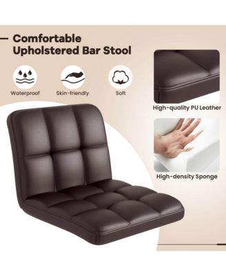 Modern Swivel Bar Stools Set of 2 with Heavy-duty Metal Base & Footrest Back