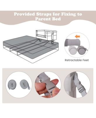 Baby Bassinet Bedside Sleeper with6-Level Adjustable Height