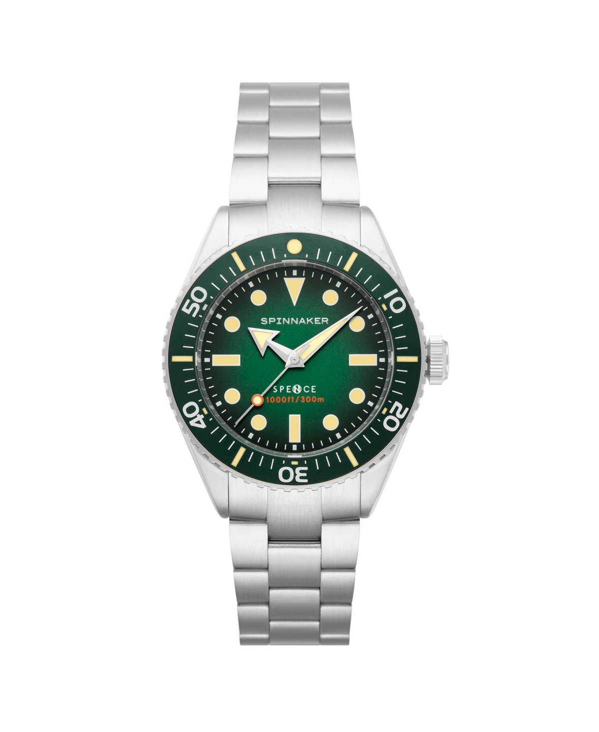 Men's Spence 300 Automatic Solid Stainless Steel Bracelet Watch, 40mm - Green