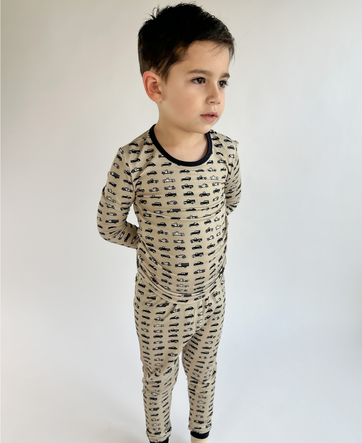 Tiny Knot Co. Baby Boys And Girls 2-piece Long Sleeve Pajama Set In Car Show