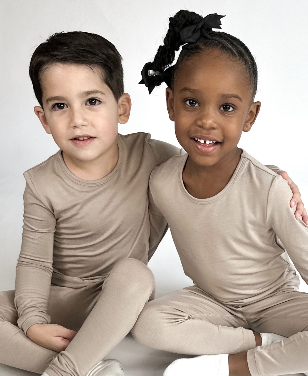 Tiny Knot Co. Baby Boys And Girls 4-piece Long Sleeve Pajama Set In Hazy,canyon