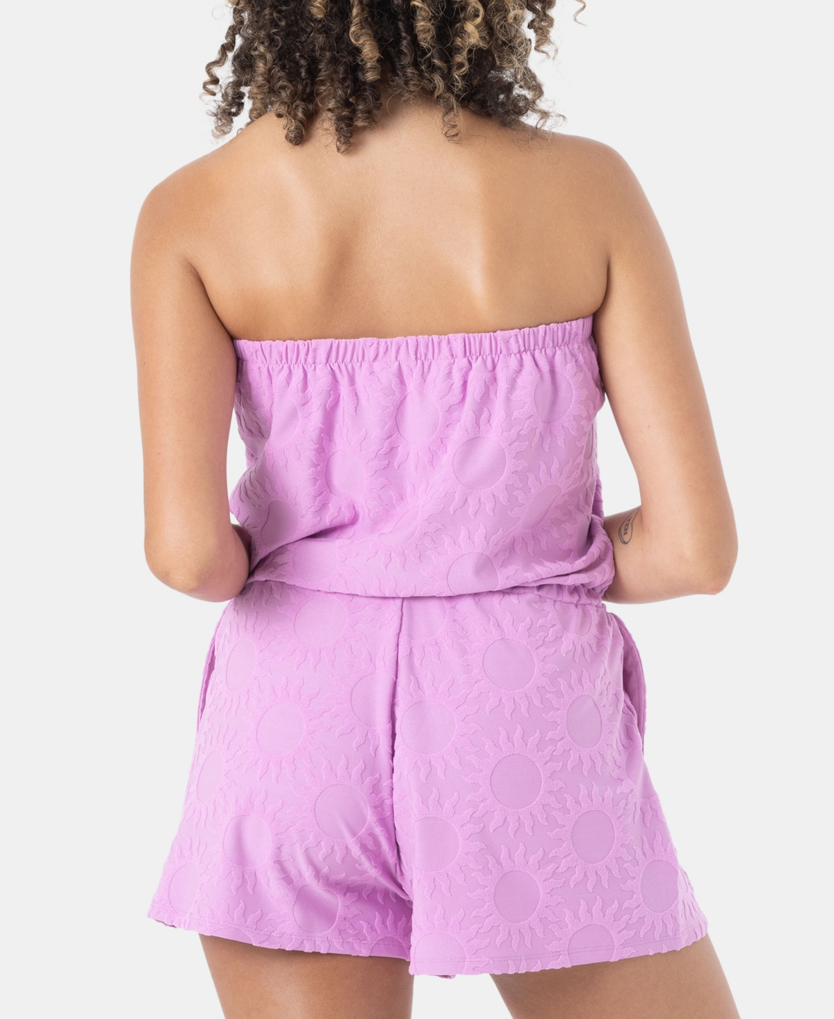 Roxy Special Feeling Strapless Cover-up Romper In Purple