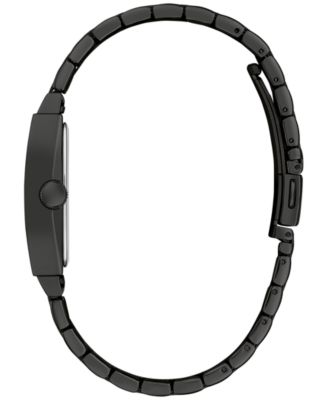 Men's Classic Diamond Accent Black-Tone Stainless Steel Bracelet Watch 33mm