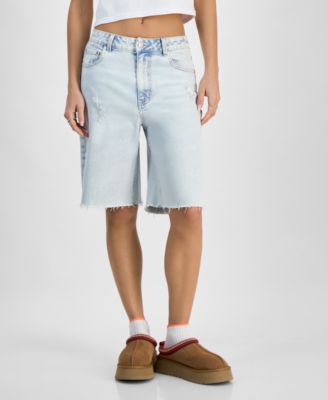 Juniors' High-Rise Baggy Denim Jorts