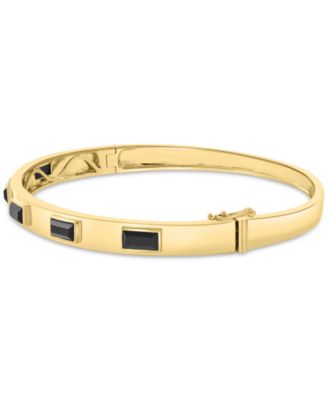 Onyx (1-1/3 ct. t.w.) Bangle Bracelet in 14k Gold Over Silver