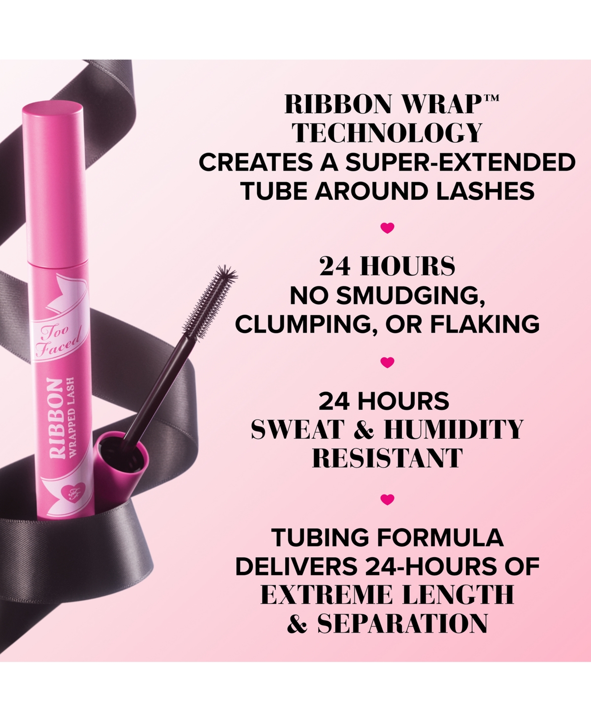 Too Faced Travel-size Ribbon Wrapped Lash Tubing Mascara In Extreme Length Tubing Mascara