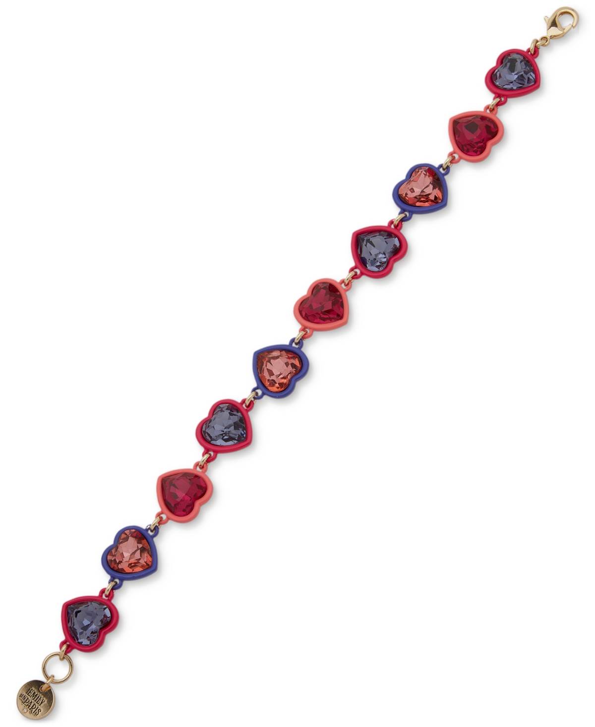 Gold-Tone Multi-Stone Link Bracelet - Multi