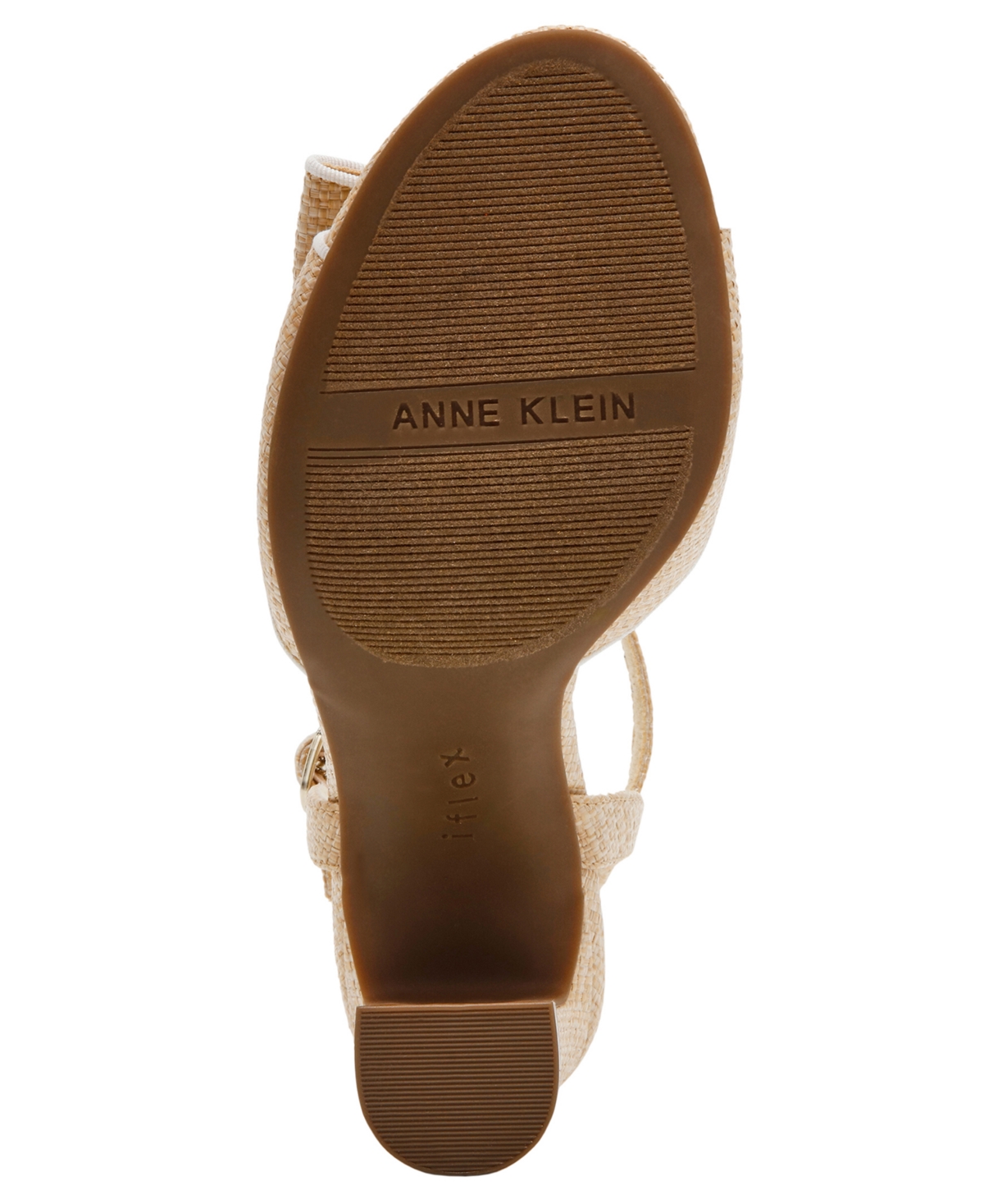 Anne Klein Rosy Ankle Strap Sandal In Natural Raffia
