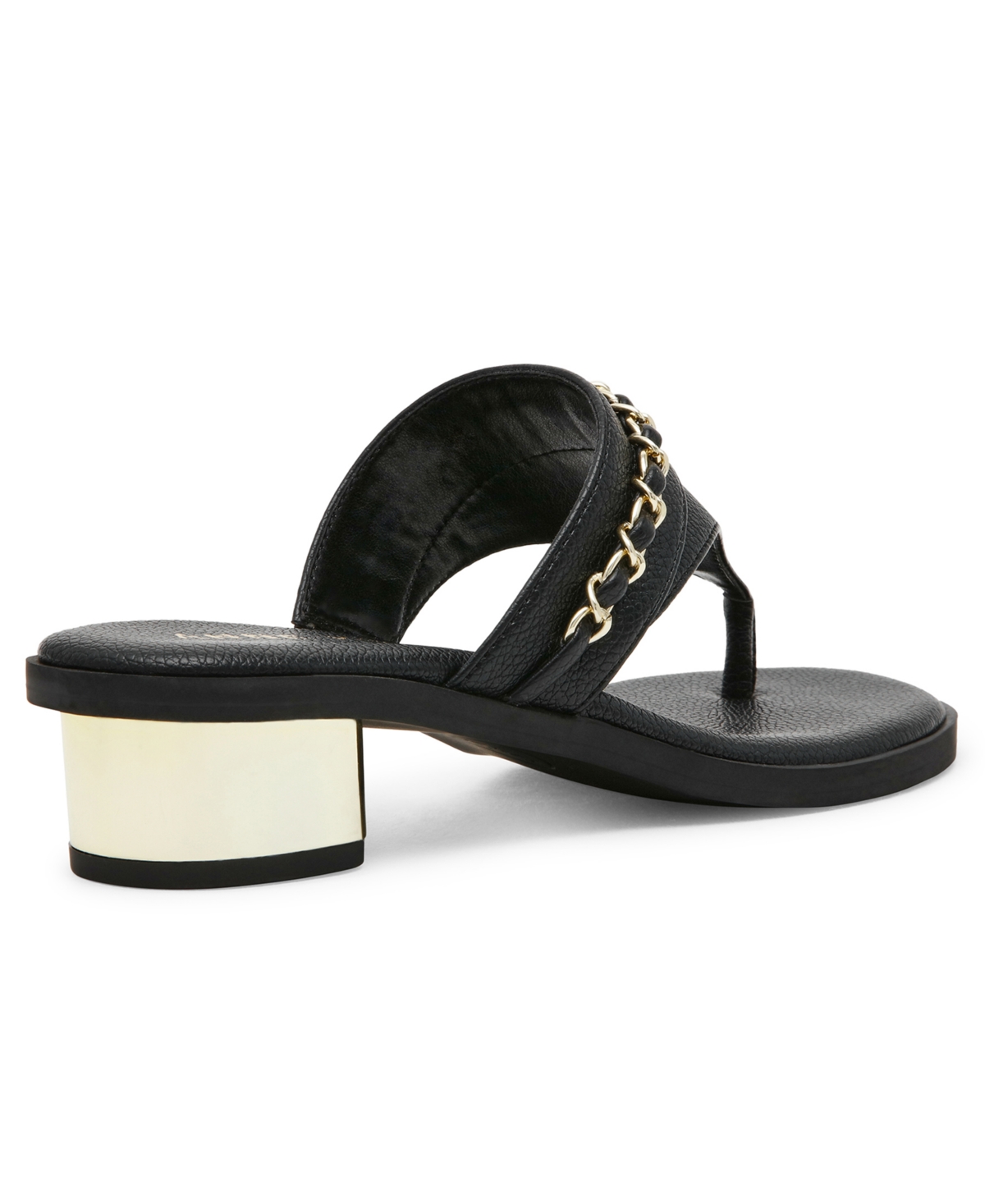 Anne Klein Women's Taylor Block Heel Thong Chain Dress Sandals In Black