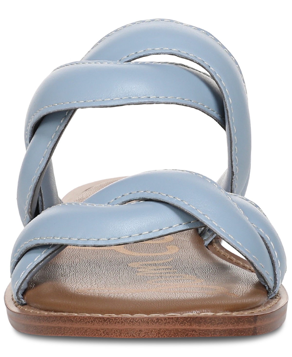Sam Edelman Hellen Braided Slide Sandal Blue Breeze Leather In Blue
