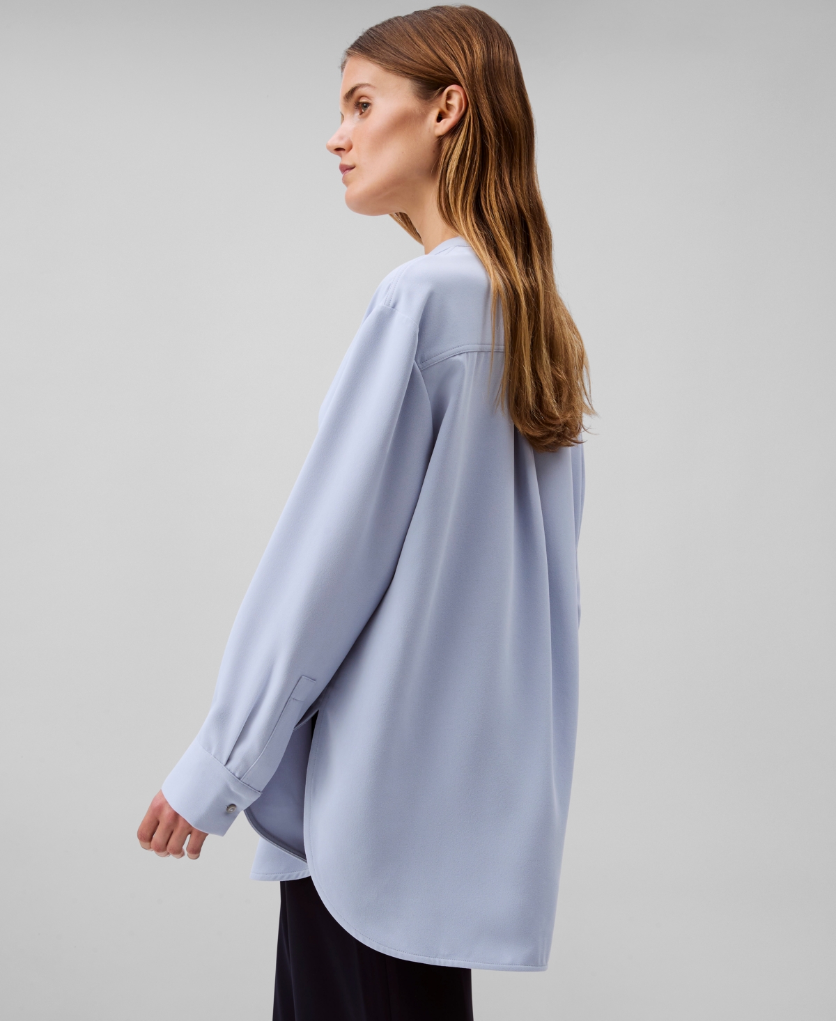 Shop Calvin Klein Women's Relaxed V-neck Popover Tunic In Zen Blue