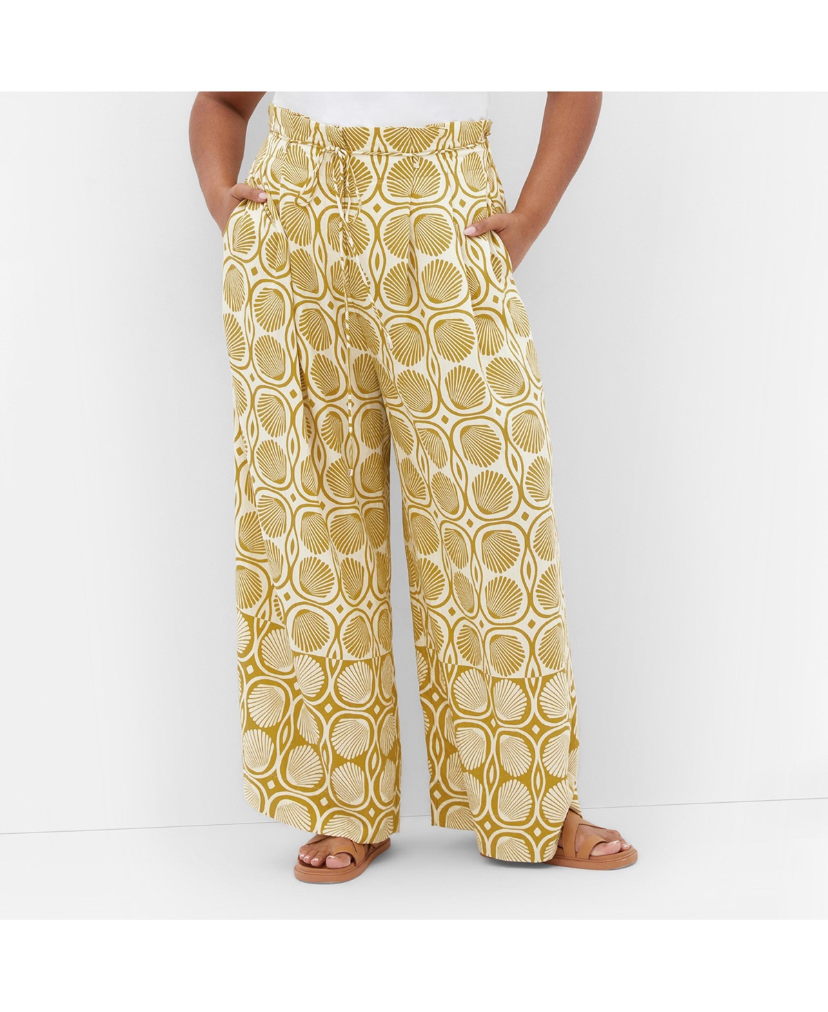 Plus Size Eva Print Pant - Seashells