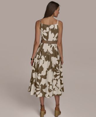 Donna Karan New York Women's Boat-Neck Linen Midi Dress