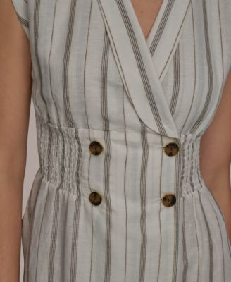 【Donna Karan New York】Women's Striped V-Neck Dress Donna Karan New York Women's Striped V-Neck Dress - Macy's
