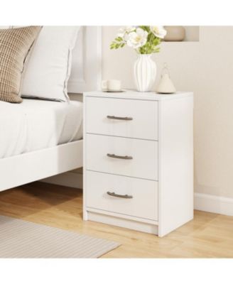 3-Drawer Nightstand with Storage for Bedroom or Living Room, Compact Design