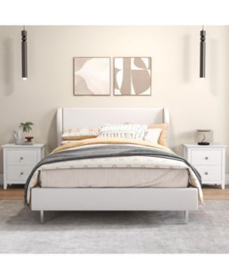 Modern Nightstand with 2 Drawers Compact Design for Small Bedrooms