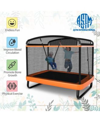 Outdoor Trampoline with Swing and Enclosure Net for Kids Jumping and Entertainment