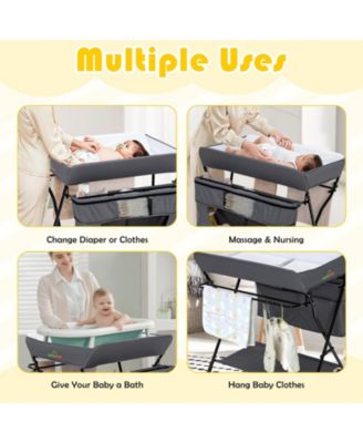 Portable Adjustable Height Newborn Nursery Organizer with wheel