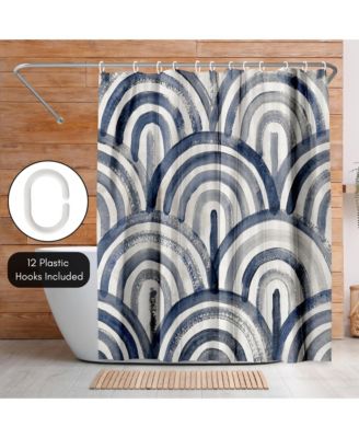 Abstract Water-Resistant Polyester Shower Curtain, 71" x 74"