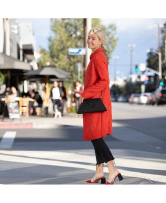 Black Leather Clutch Bag Unique Evening Purse Women's Handbag