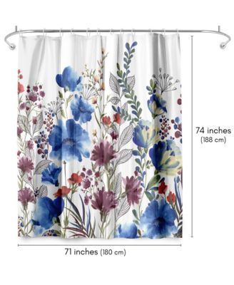 Floral Shower Curtain, Water-Resistant, 71" x 74"
