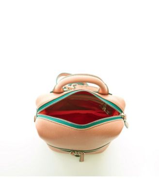 Leather Backpack Purse for Women Convertible Crossbody Bag Medium Size Pink Handbag  with Front and Back Pockets