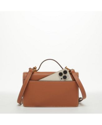 Little Brown Bag Leather Small Crossbody Purse Cute Women's Handbag with Top Handle and Adjustable Strap