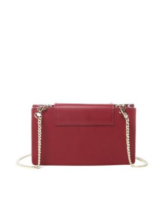 Mini Crossbody Bag Small Leather Burgundy Purse Wristlet Women's Handbag