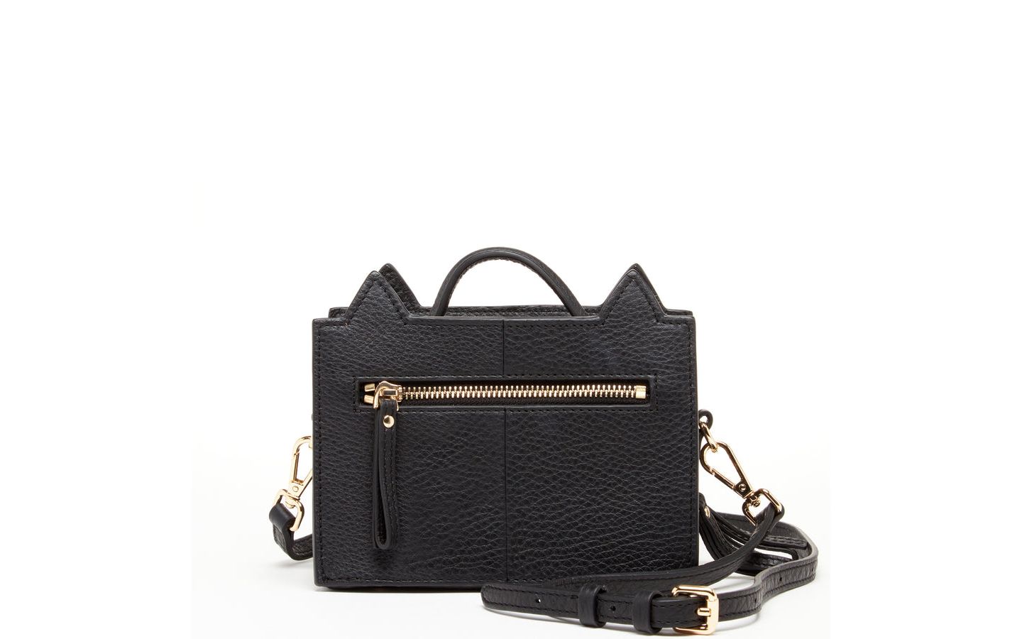 Женская сумка SUSU Leather Novelty Cat Face Mini Crossbody Bag Cute Structured Box Purse Small Top Handle Satchel with Zipper Closure Black, цвет: Чёрный — фото 5