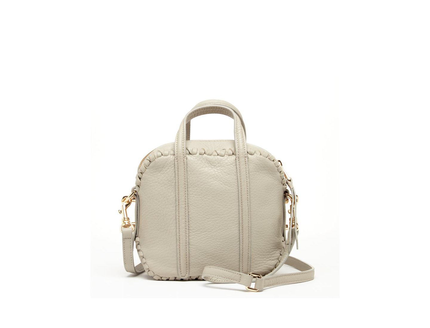 Женская сумка SUSU The Evelyn Gray Leather Crossbody, цвет: Серо-бежевый / Бежевый — фото 6