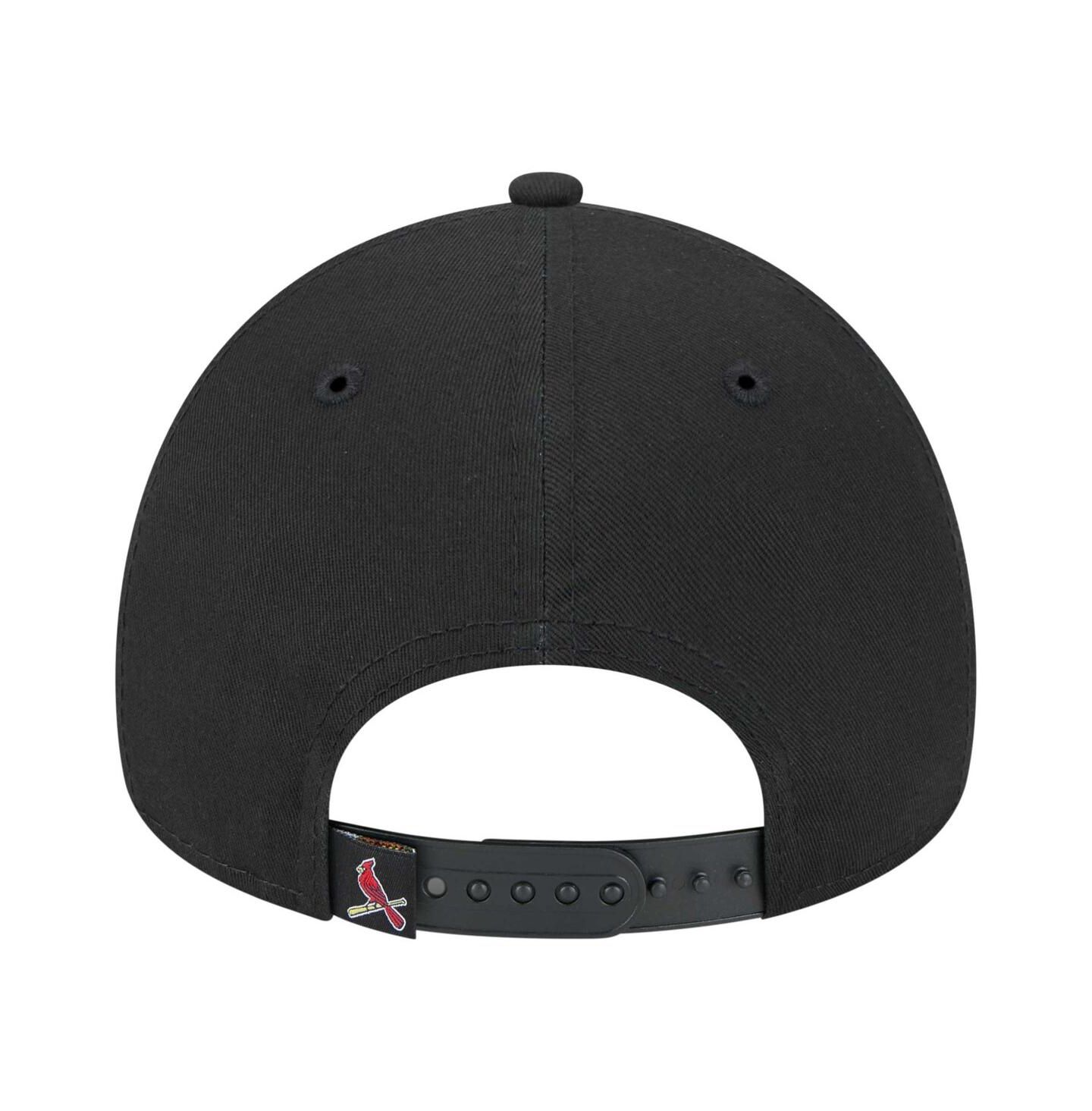 Мужская кепка New Era Black St. Louis Cardinals 9FORTY A-Frame Adjustable Hat — фото 2