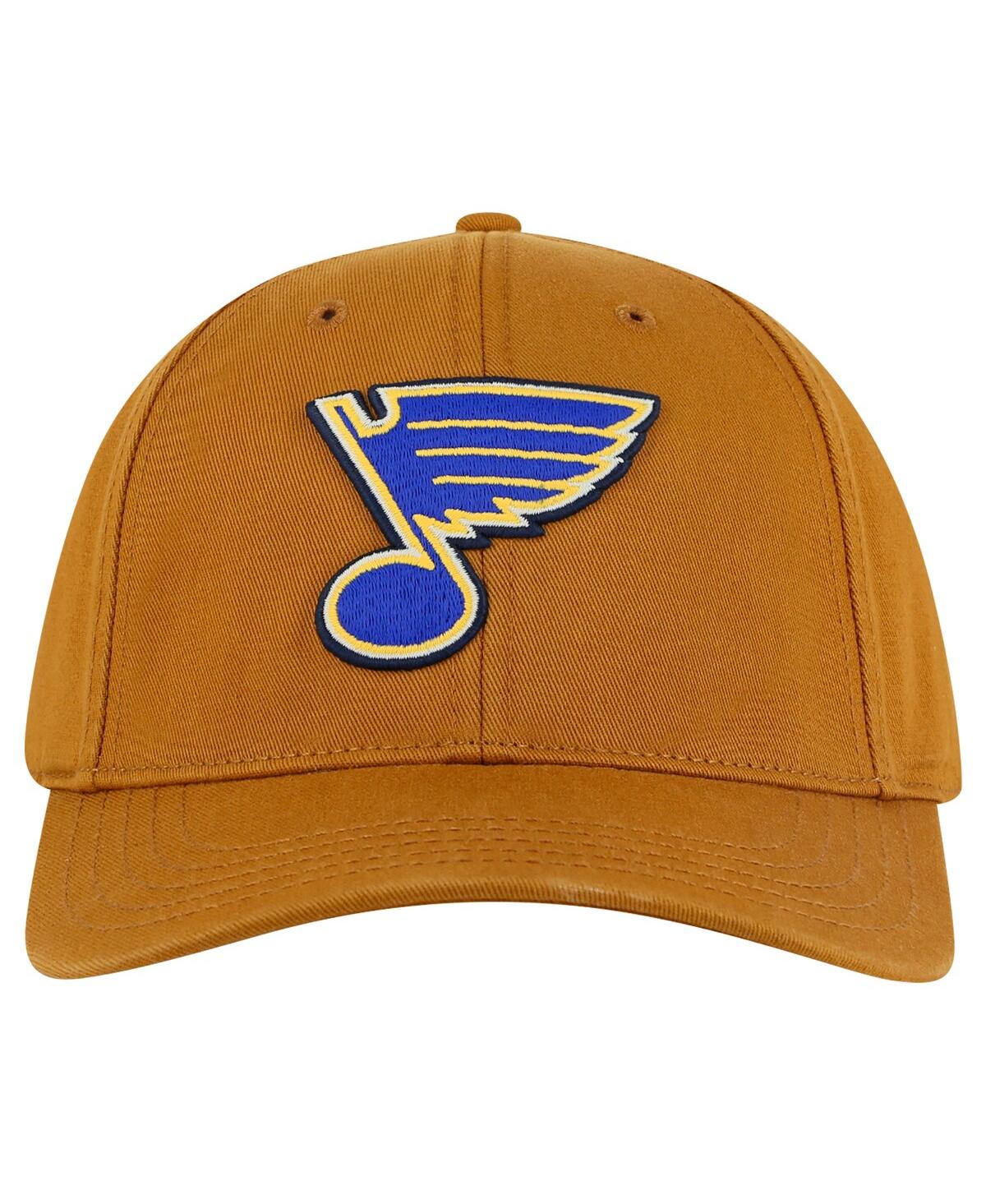 AMERICAN NEEDLE MEN'S TAN ST. LOUIS BLUES HEPCAT WASHED TWILL ADJUSTABLE HAT 