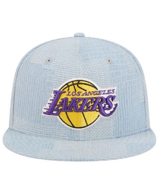 Men's Denim Los Angeles Lakers Injection Denim Patchwork 9FIFTY Snapback Hat
