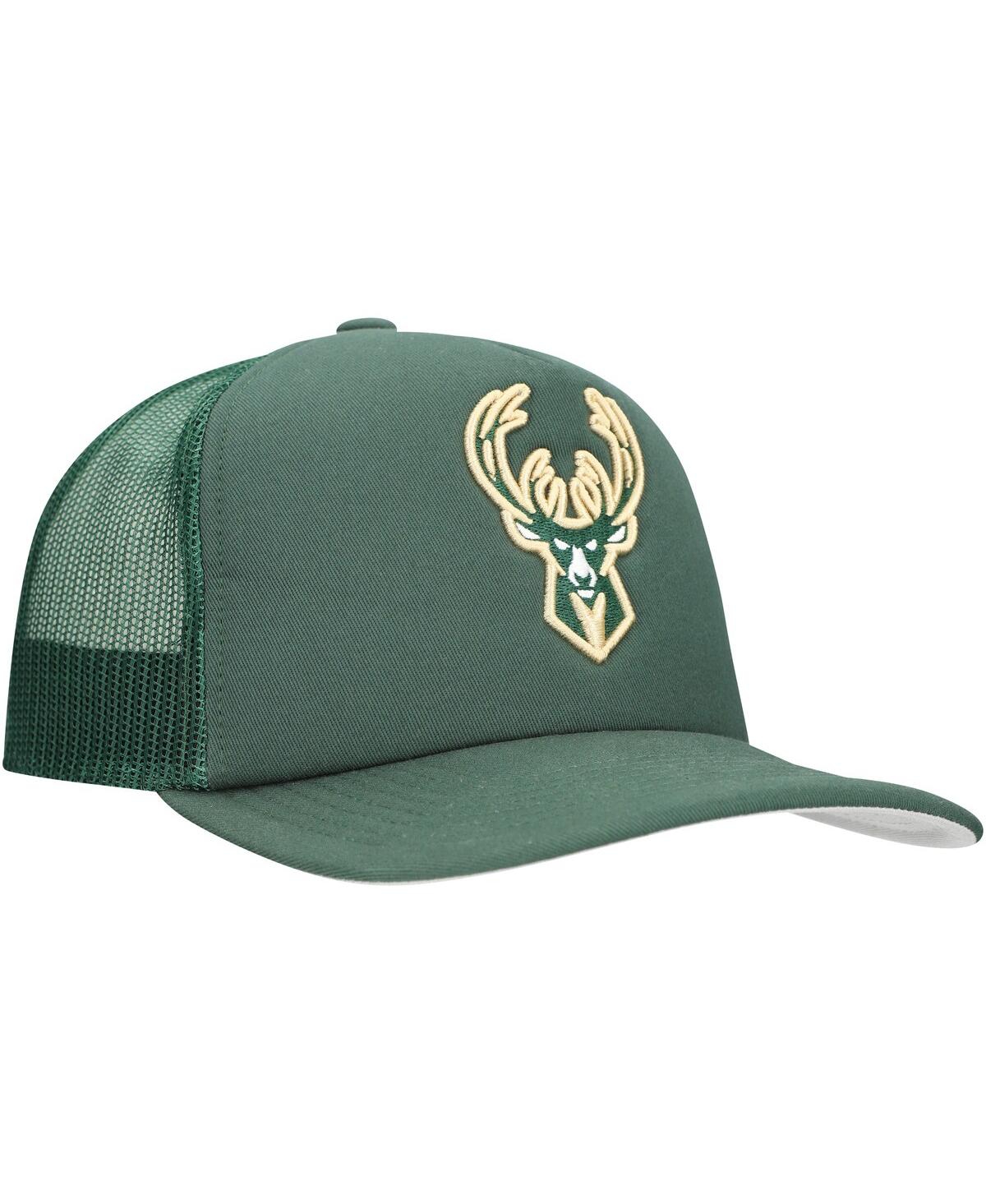 Mitchell & Ness Men's Hunter Green Milwaukee Bucks Core Evergreen Otc Trucker Adjustable Hat In Hunter Green