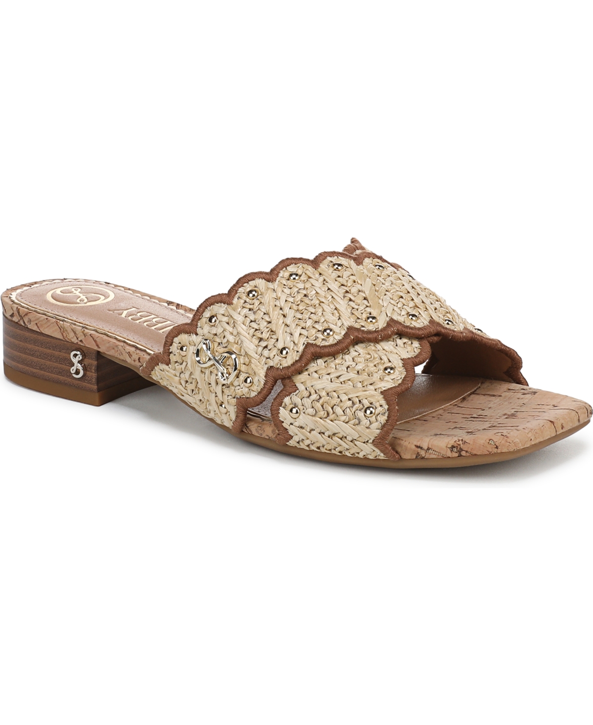 Sam & Libby Women's Khalia Crisscross Block Heel Slide Flat Sandals In Natural