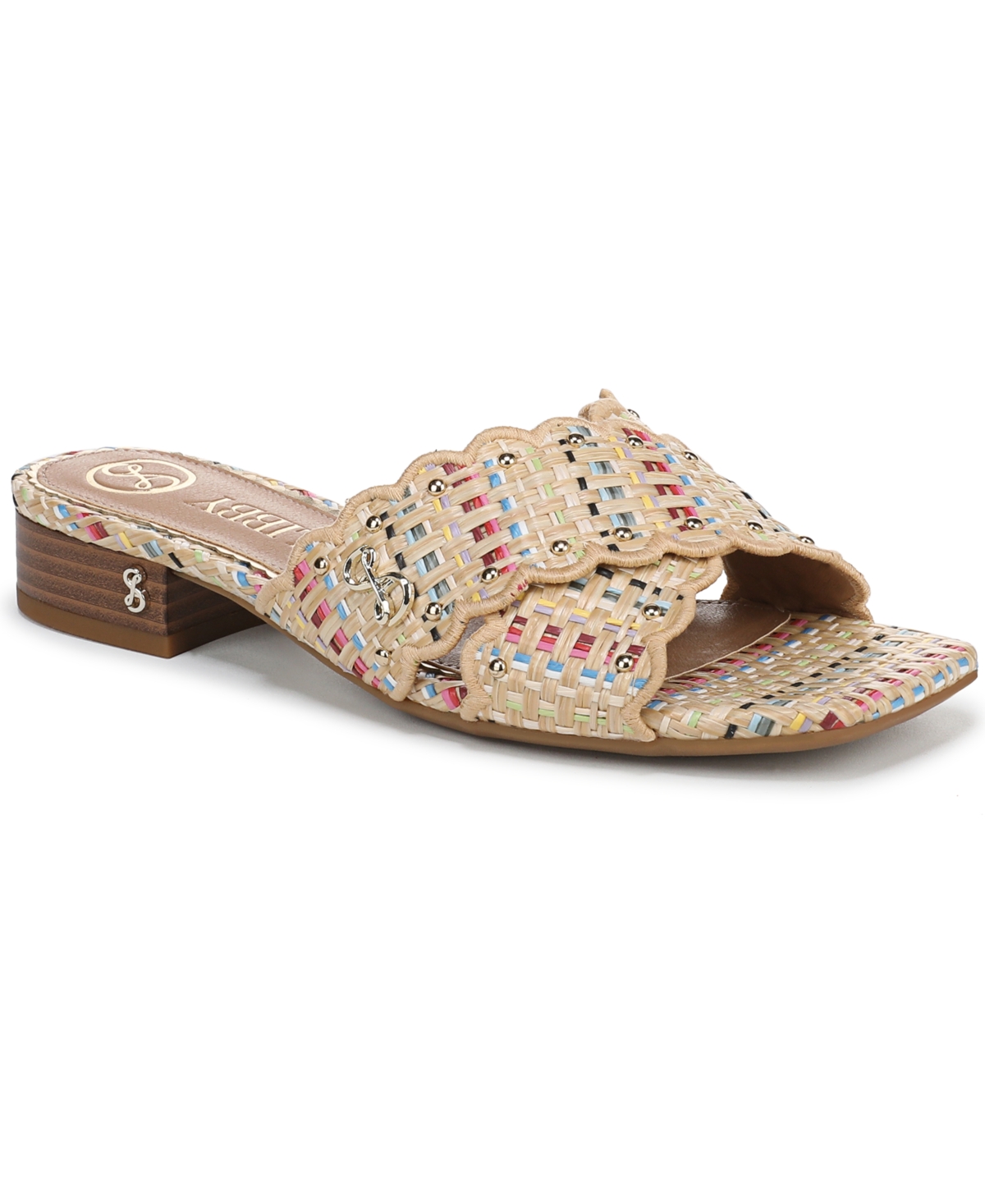 Sam & Libby Women's Khalia Crisscross Block Heel Slide Flat Sandals In Multi