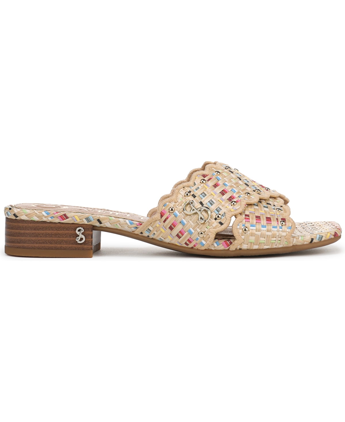 Sam & Libby Women's Khalia Crisscross Block Heel Slide Flat Sandals In Multi