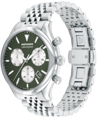 Men's Calendoplan Swiss Quartz Chrono Stainless-Steel Watch, 43mm