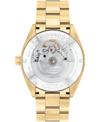 Men's Datron Swiss Automatic Ionic Plated Light Gold Steel Watch, 39mm