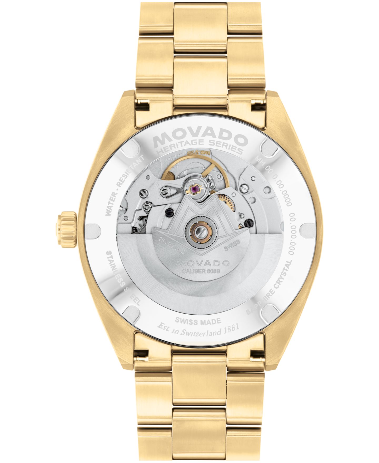 Мужские часы Movado Datron Swiss Automatic Ionic Plated Light Gold Steel Watch, 39mm — фото 3