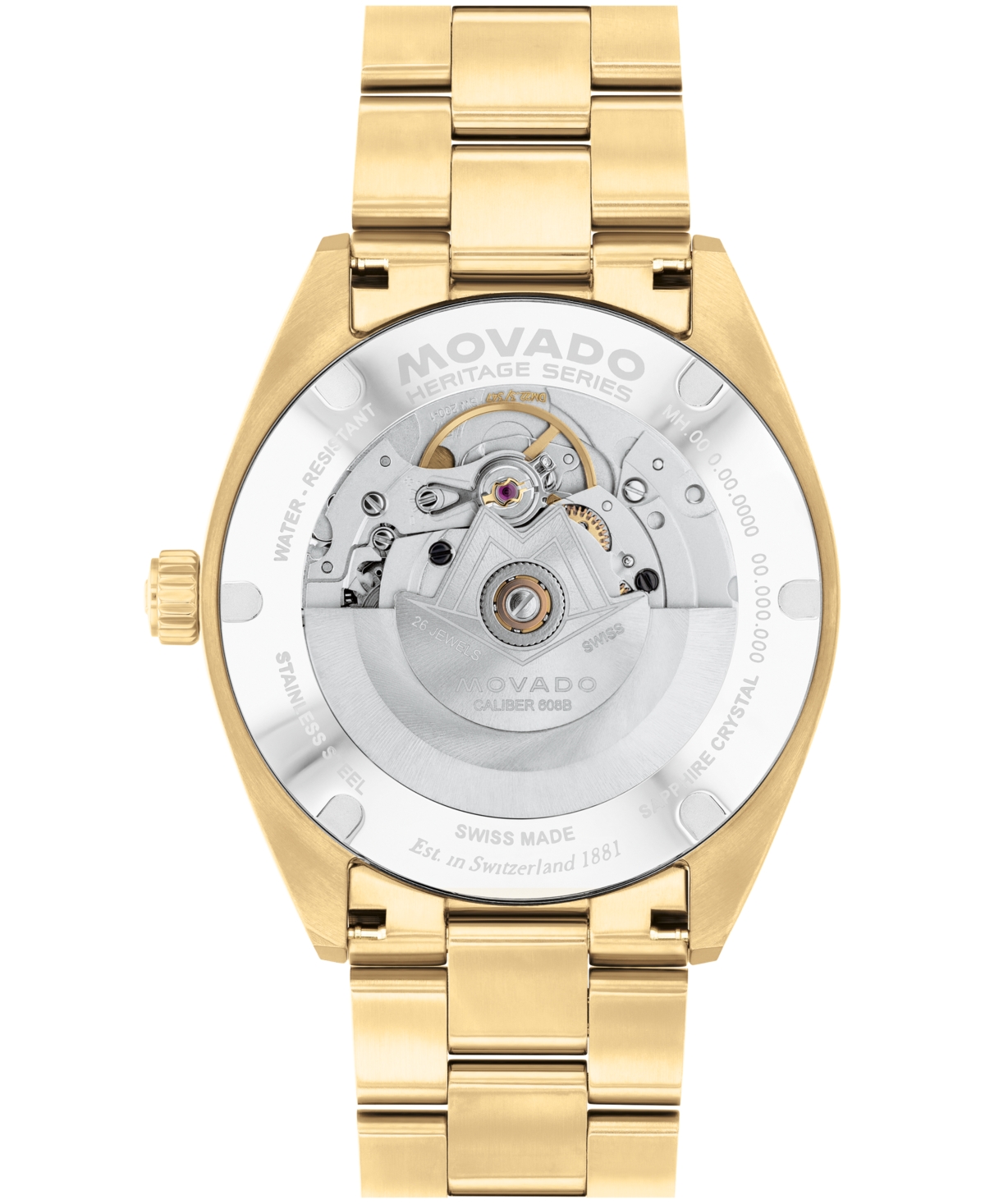 Men's Datron Swiss Automatic Ionic Plated Light Gold Steel Watch, 39mm - Gold-Tone