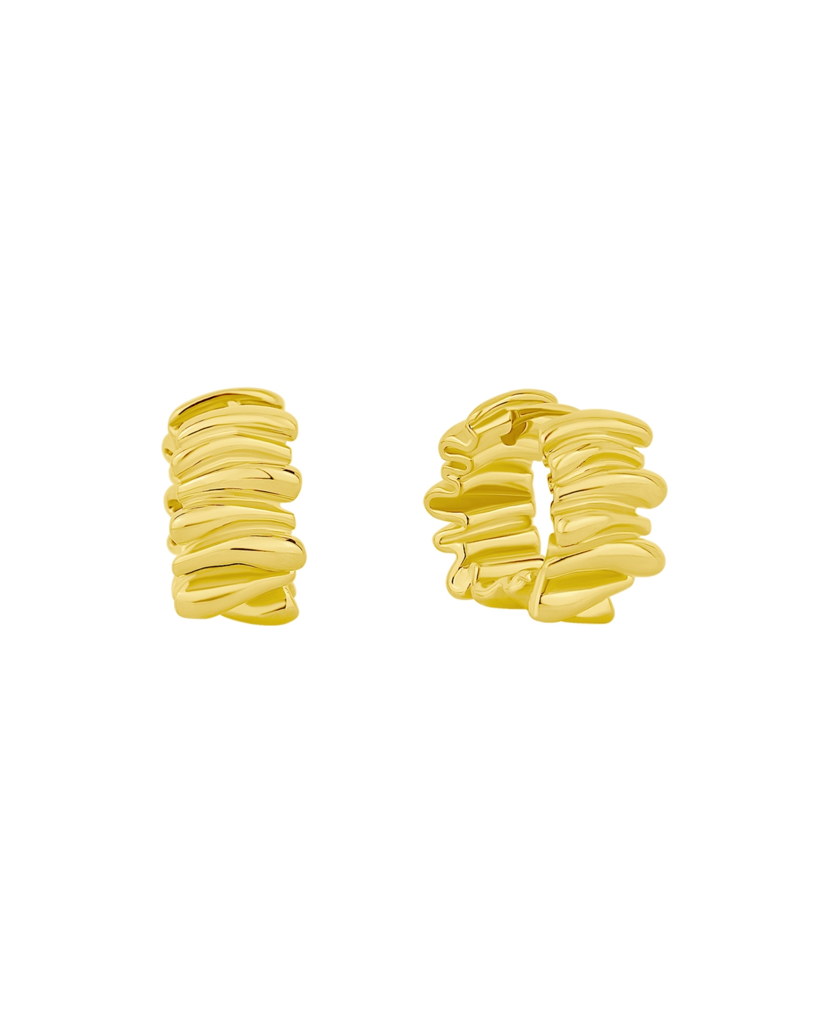 And Now This Rippled Hinged Hoop Earrings In Gold