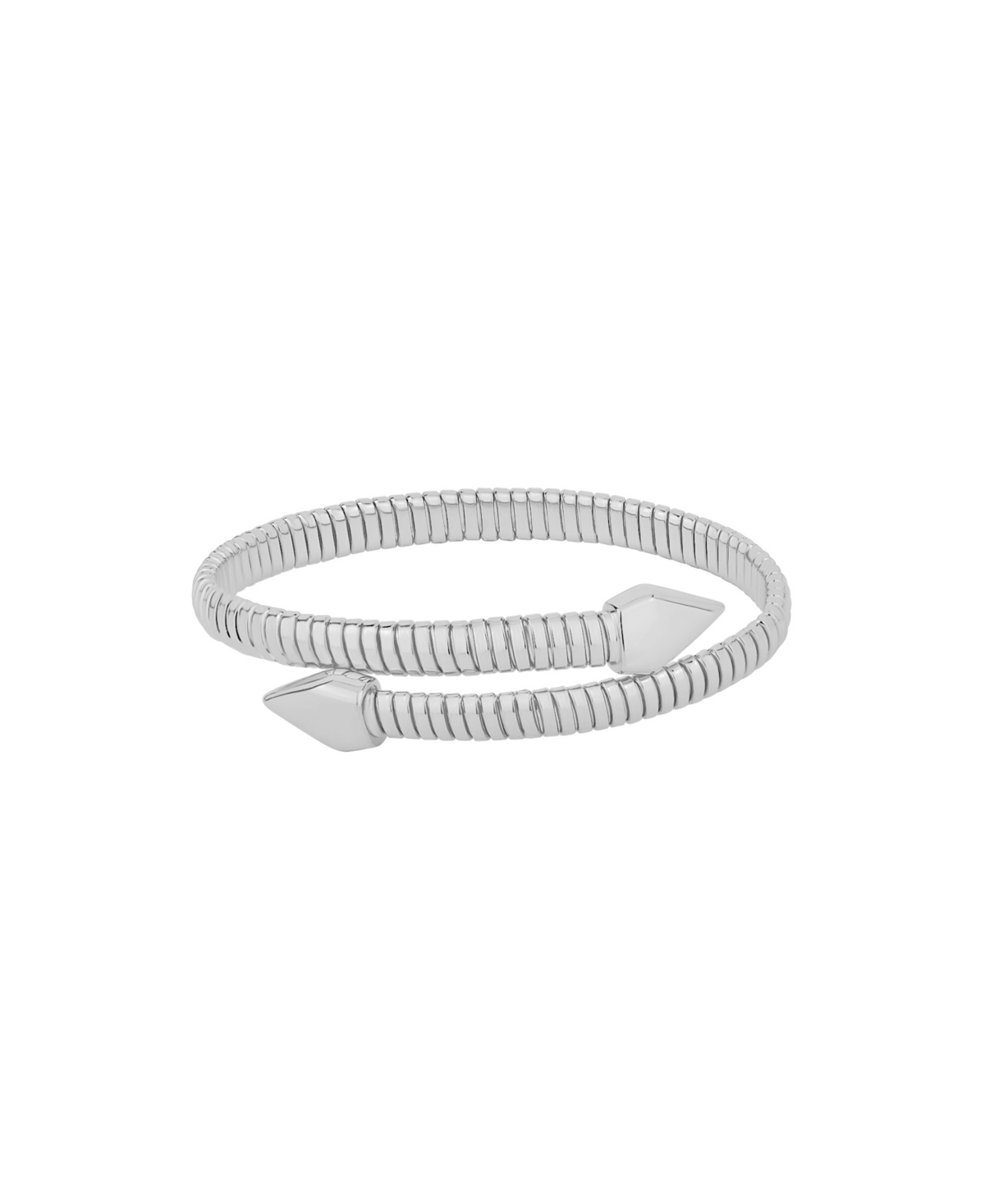And Now This Cubic Zirconia Flexible Stretch Bypass Bracelet In Silver