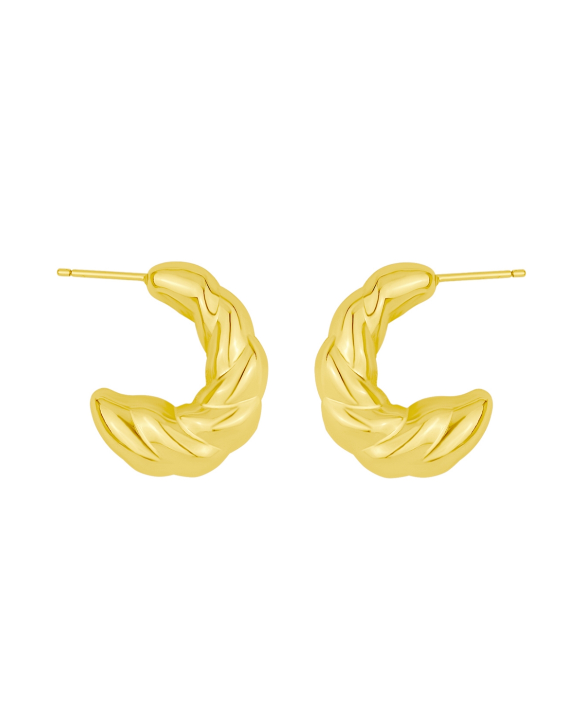And Now This 18k Gold Plated Twisted Puff C-hoop Earrings In Gold