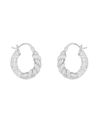 Clear Crystal Click Top Hoop Earrings