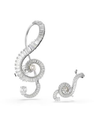 Ariana Grande x Swarovski&reg; Crystal Cultivated Pearl Baguette Cut Clip-On Earrings